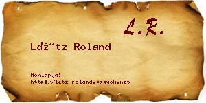 Létz Roland névjegykártya